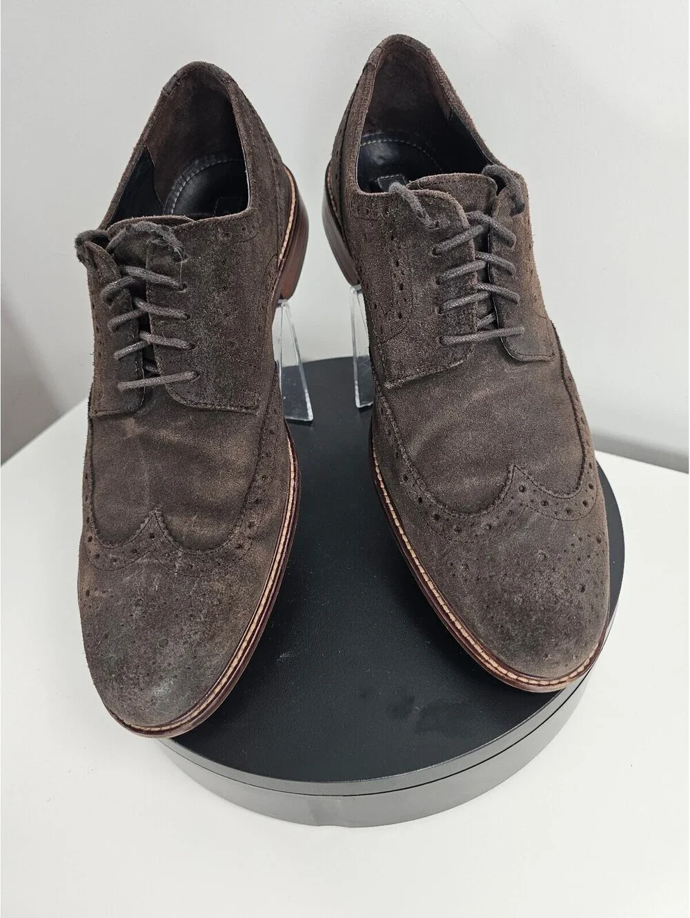 Gordon Rush Brown Suede Wingtip Dress Shoes